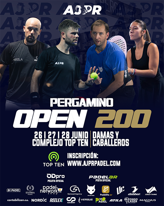 Flyer promocional del torneo AJPR PERGAMINO OPEN 200