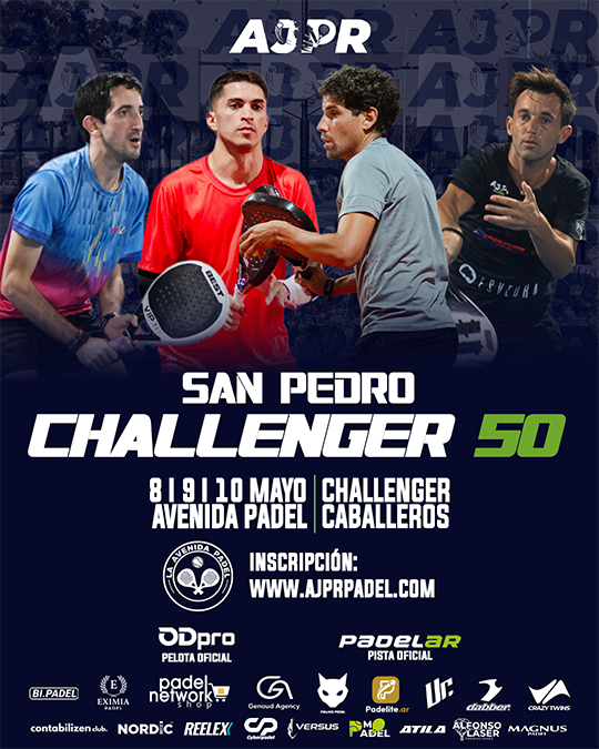 Flyer promocional del torneo AJPR SAN PEDRO CHALLENGER 50