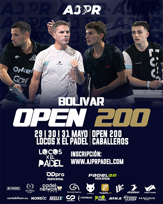 Flyer promocional del torneo AJPR BOLIVAR OPEN 200 