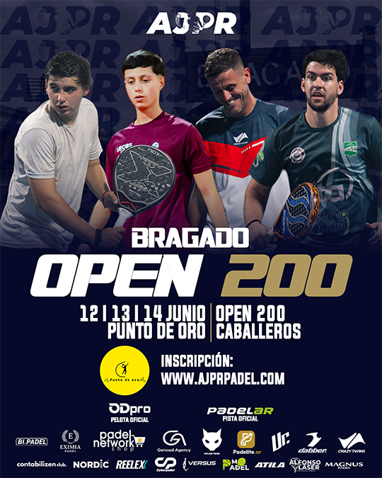 Flyer promocional del torneo AJPR BRAGADO OPEN 200 