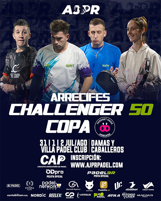 Flyer promocional del torneo ARRECIFES CHALLENGER 50