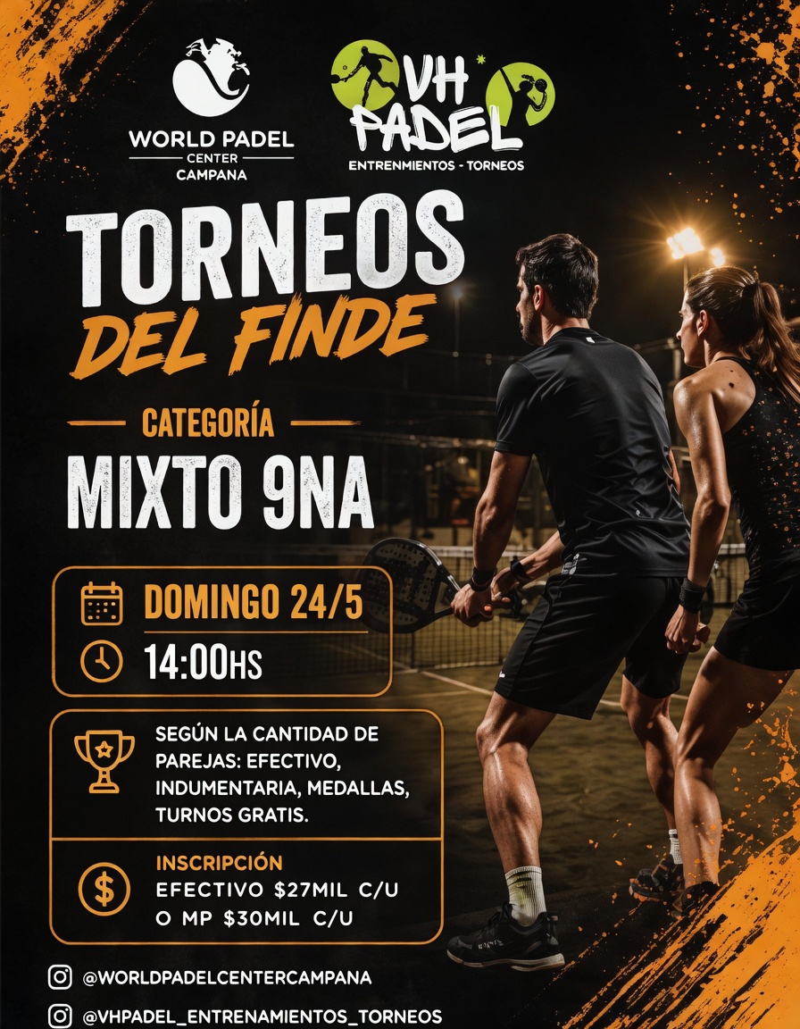 Flyer promocional del torneo MIXTO 9NA - MIXTO DAMAS-CABALLEROS