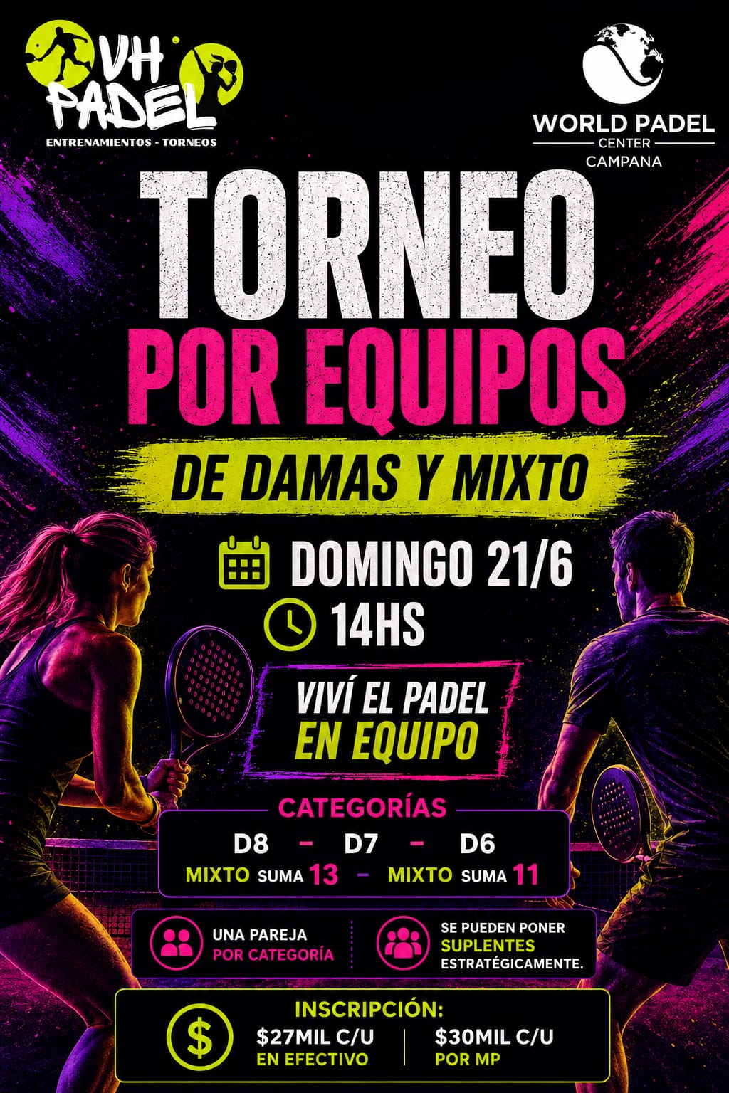 TORNEO POR EQUIPOS-DAMAS Y MIXTO