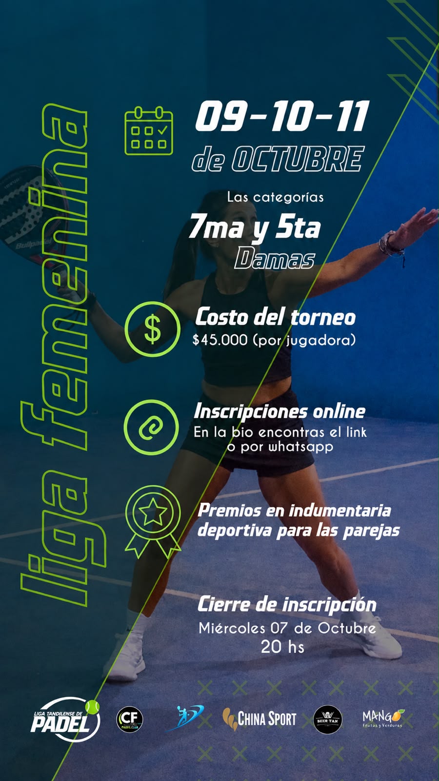Flyer promocional del torneo TORNEOS OCTUBRE - 6TA DAMAS