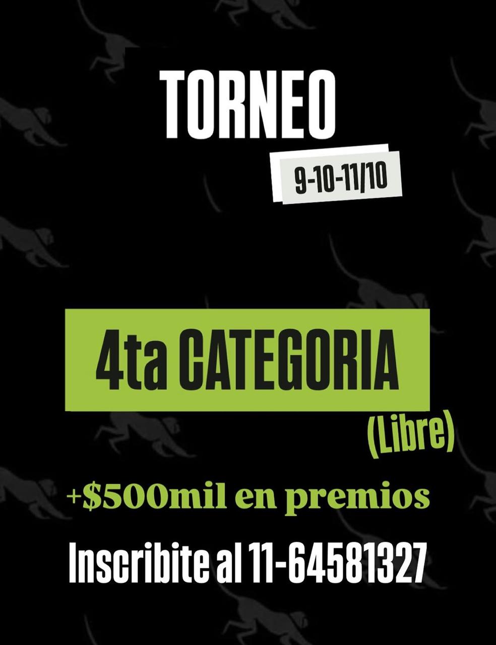 Flyer promocional del torneo TORNEO 4TA LIBRE - 4TA CABALLEROS