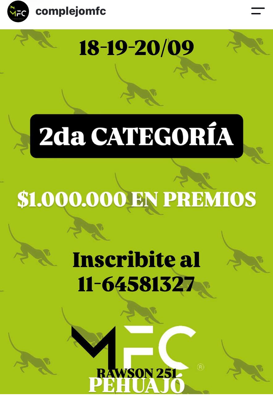 Flyer promocional del torneo TORNEO - 2DA CABALLEROS