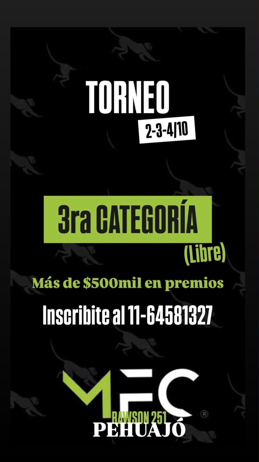 Flyer promocional del torneo TORNEO 3RA LIBRE - 3RA CABALLEROS