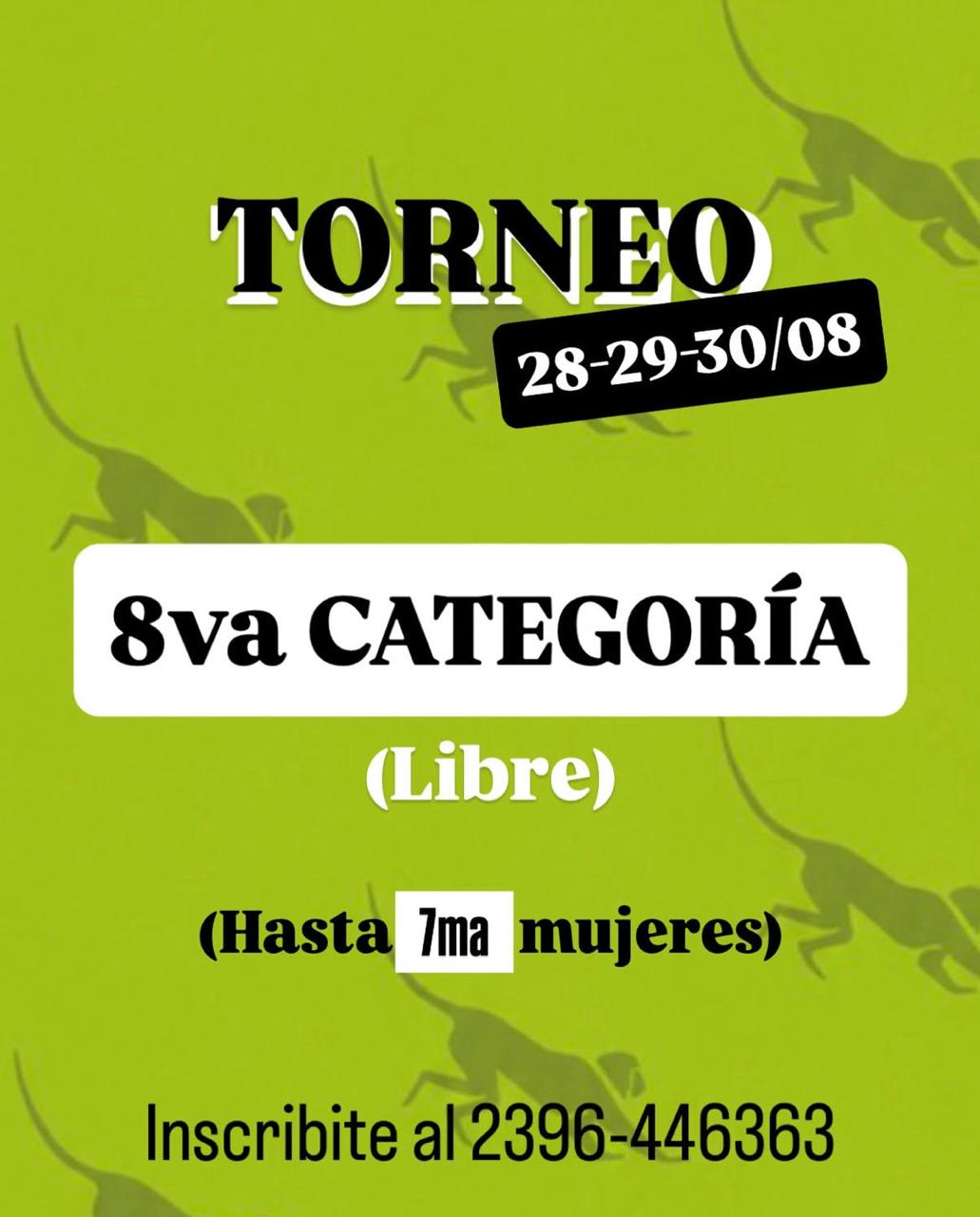 Flyer promocional del torneo TORNEO 8VA - 8VA CABALLEROS