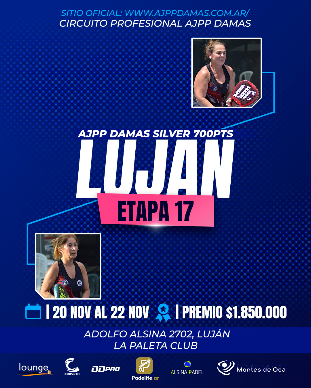 Flyer promocional del torneo AJPP DAMAS LUJAN SILVER - PRIMERA DAMAS