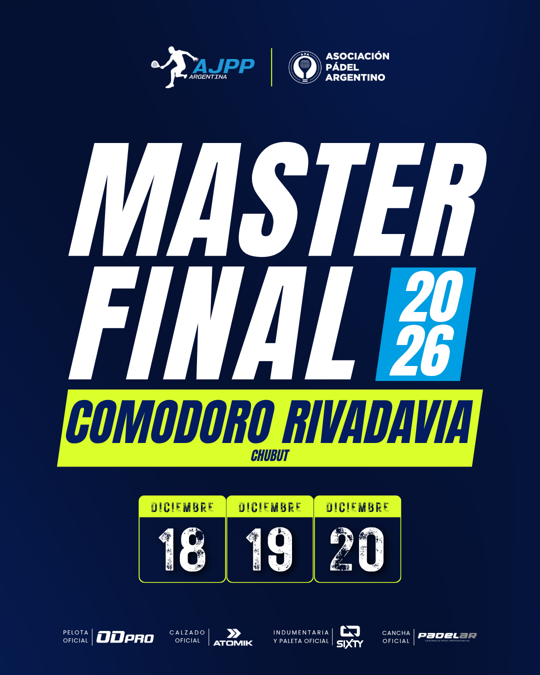 Flyer promocional del torneo MASTER FINAL 2026
