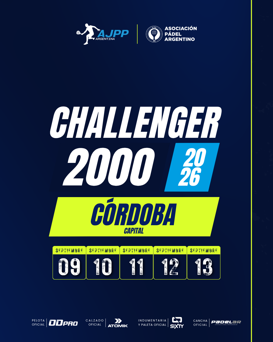 Flyer promocional del torneo CORDOBA | 2000 | CHALLENGER