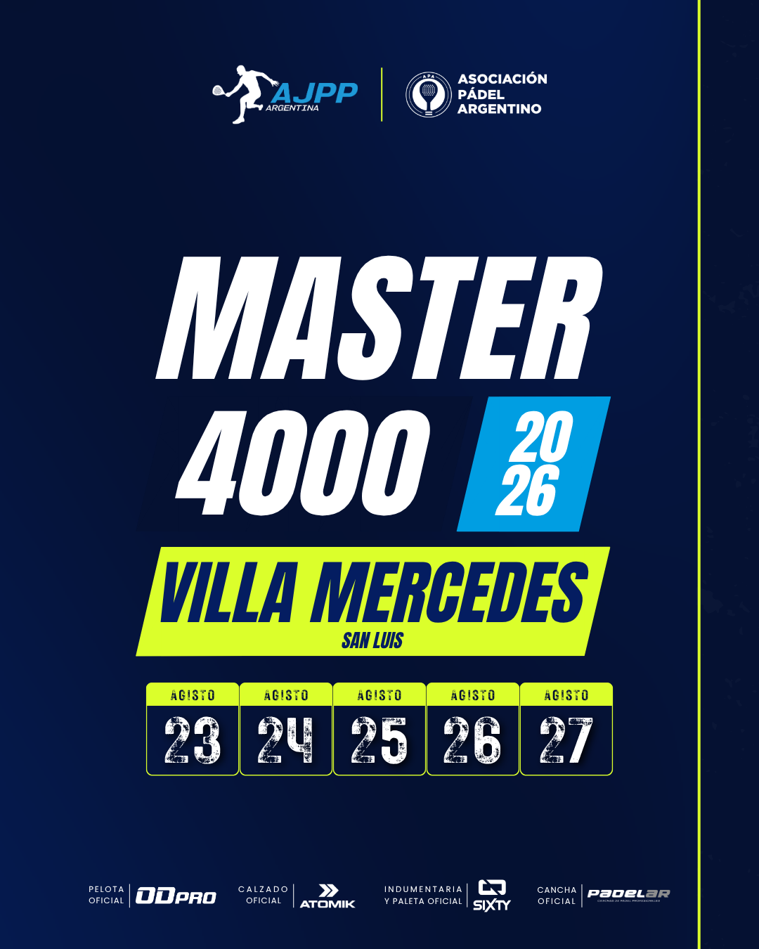 Flyer promocional del torneo VILLA MERCEDES | 4000 | MASTER