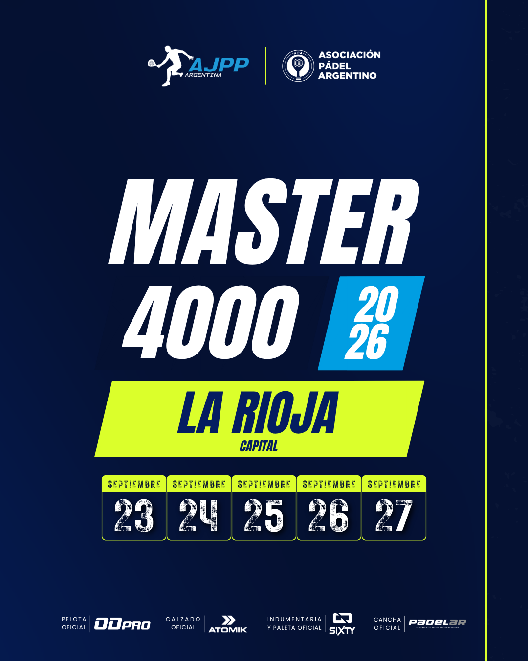 Flyer promocional del torneo LA RIOJA | 4000 | MASTER