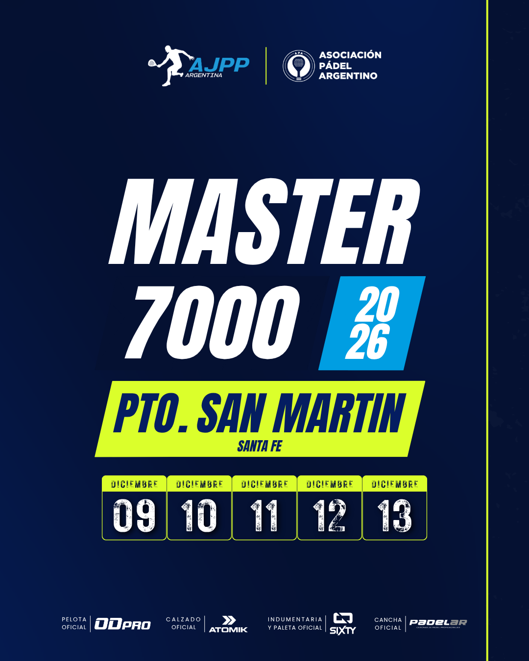 Flyer promocional del torneo PTO. SAN MARTIN | 7000 | MASTER
