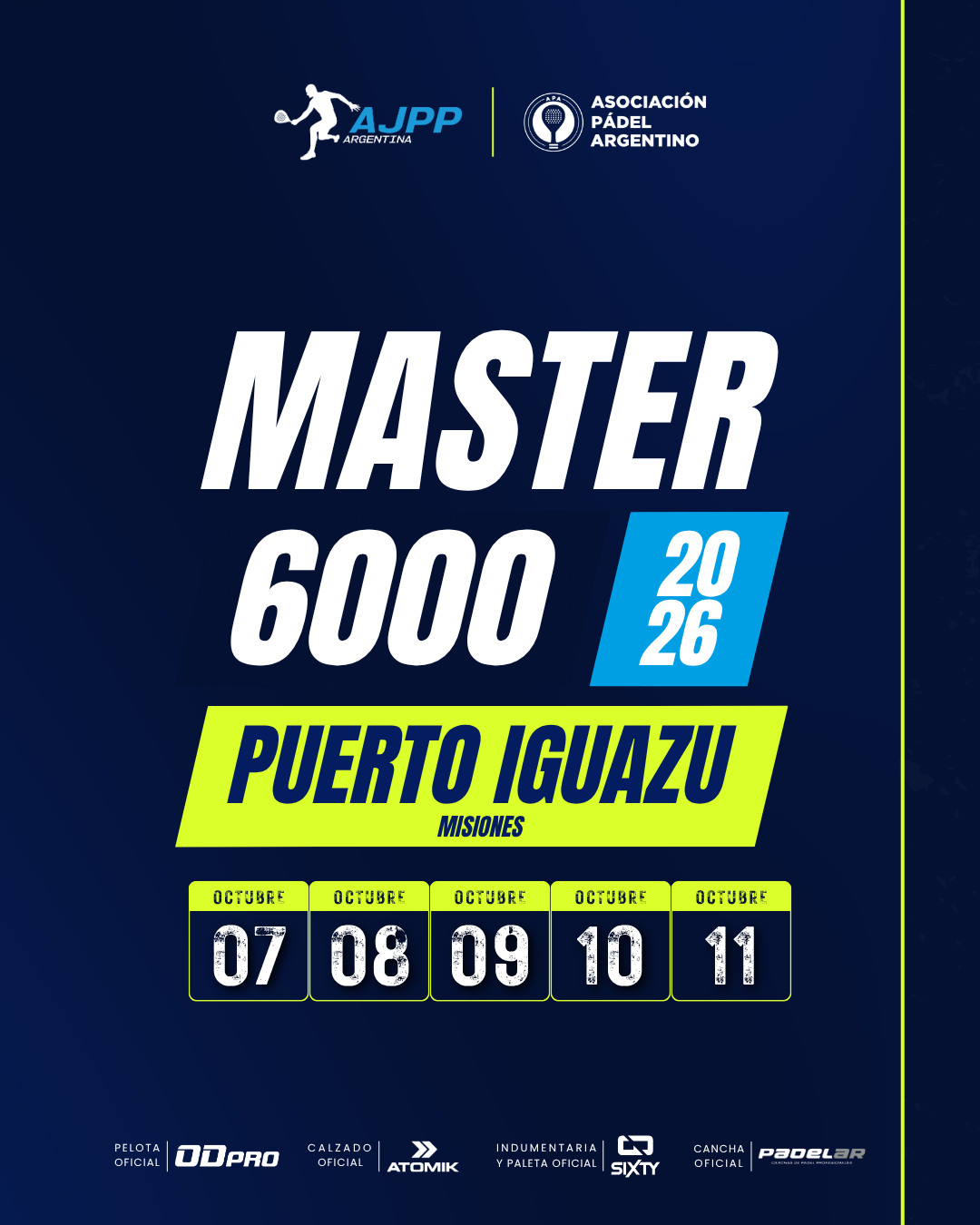 Flyer promocional del torneo PUERTO IGUAZU | 6000 | MASTER
