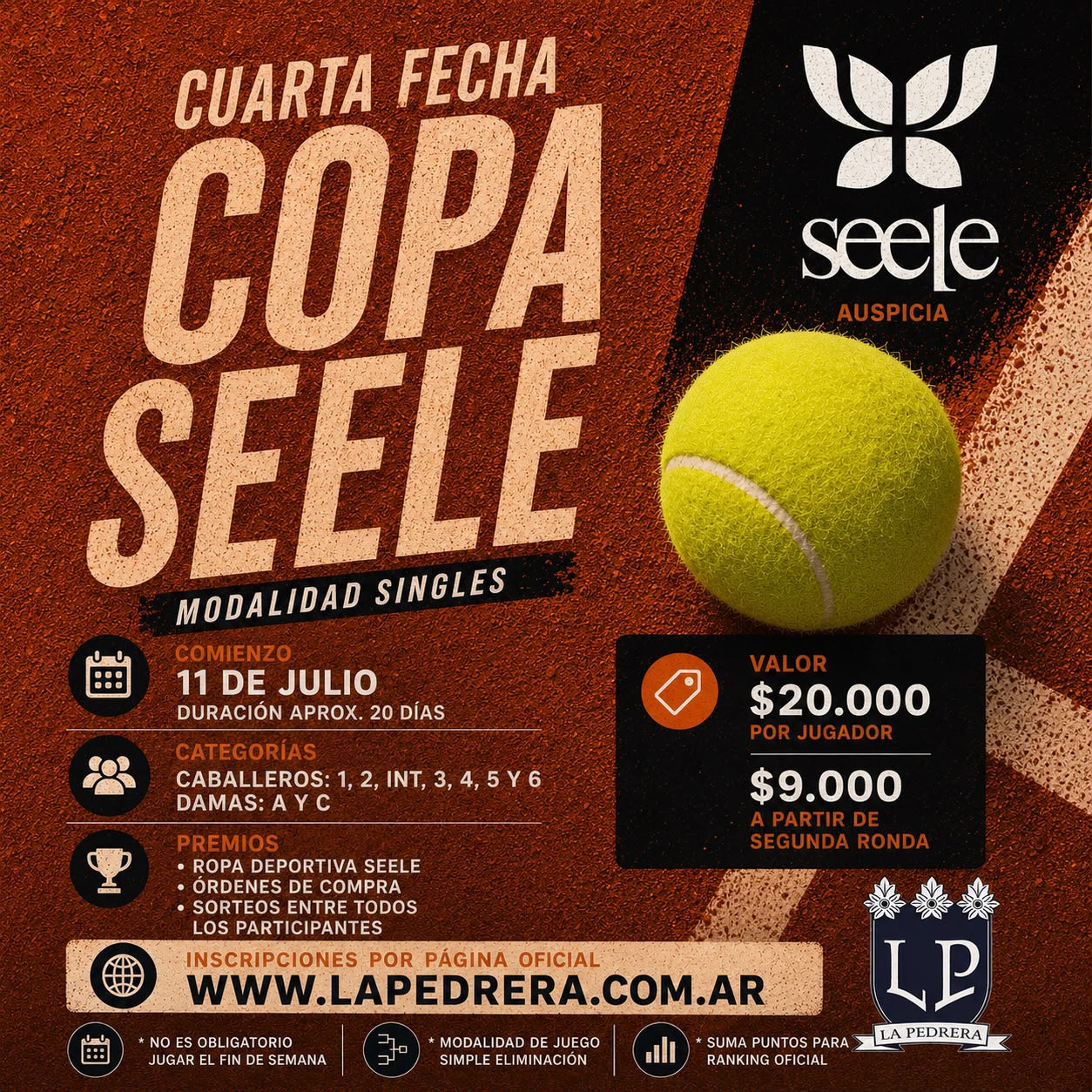 Flyer promocional del torneo COPA SEELE - 5TA CABALLEROS