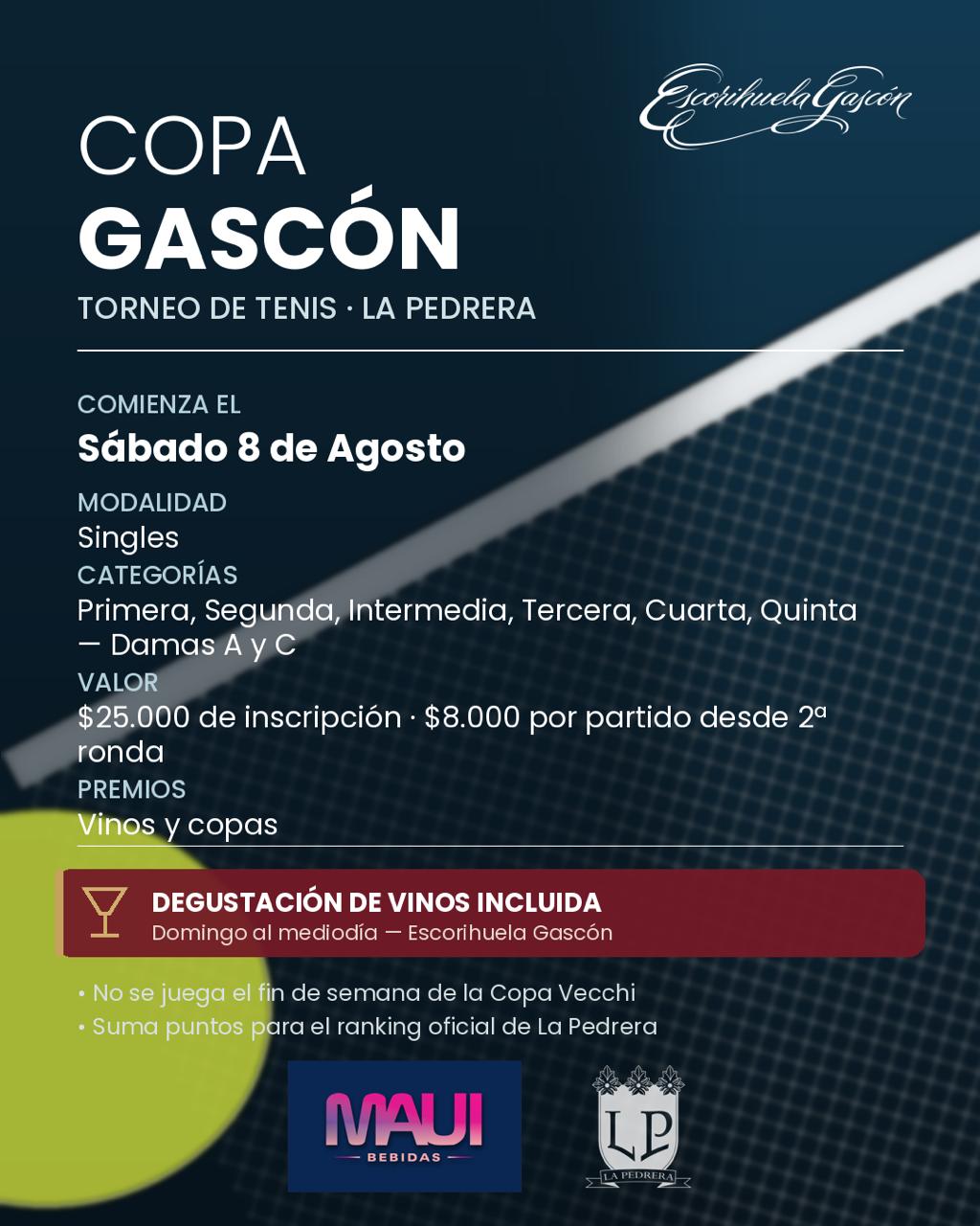 Flyer promocional del torneo COPA GASCON - 2DA CABALLEROS