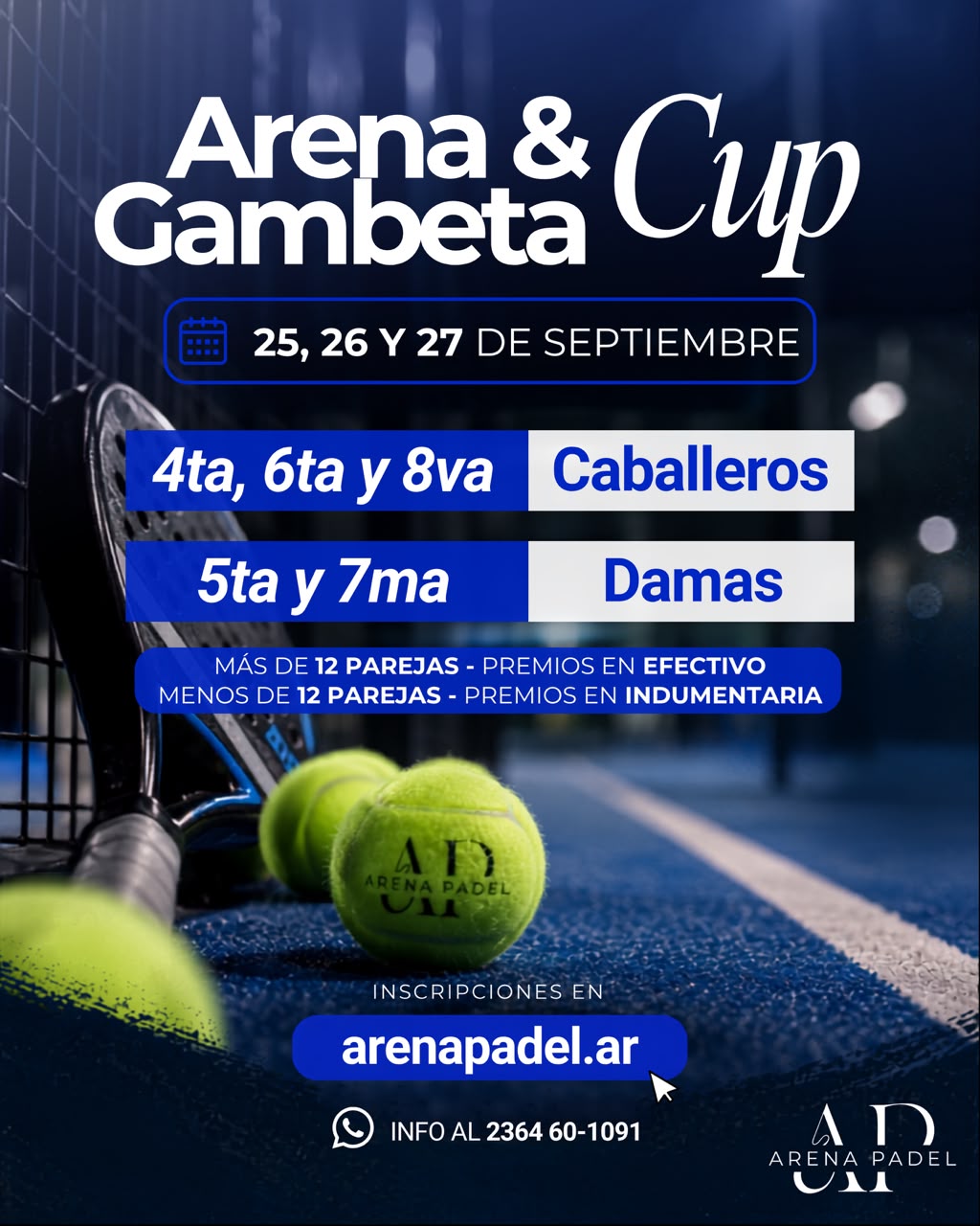 Flyer promocional del torneo Arena y gambeta - 6TA CABALLEROS